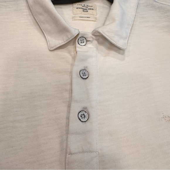 RAG & BONE MENS LUXURY POLO SHIRT SZ XL WHITE TAILORED MODERN GOLF - Picture 8 of 10